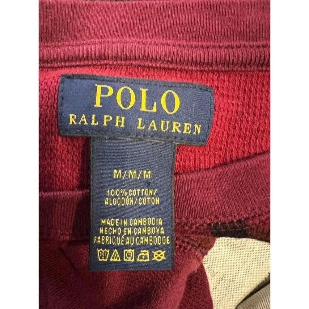 Men's Polo‎ Ralph Lauren long sleeve maroon camo pull over size medium